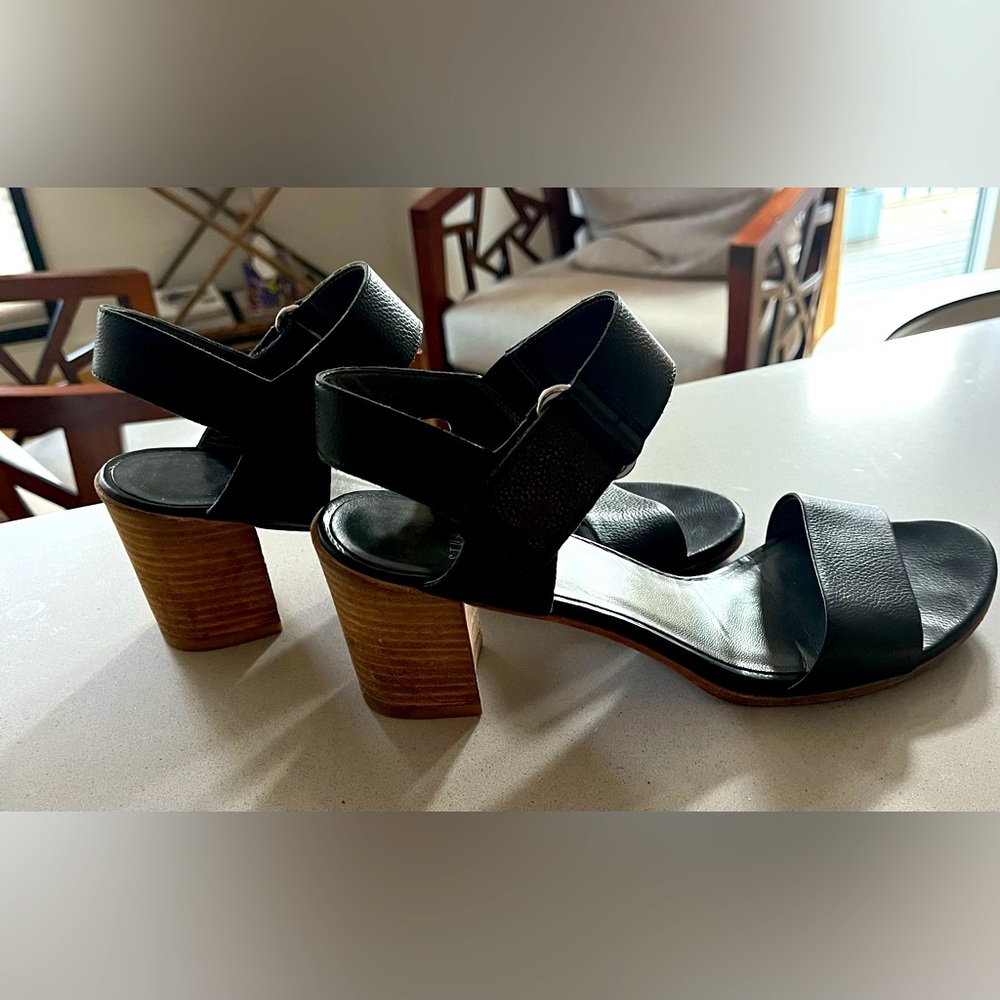 Stuart Weitzman Broadband Nero Sport Calf sandal Leather 9 M